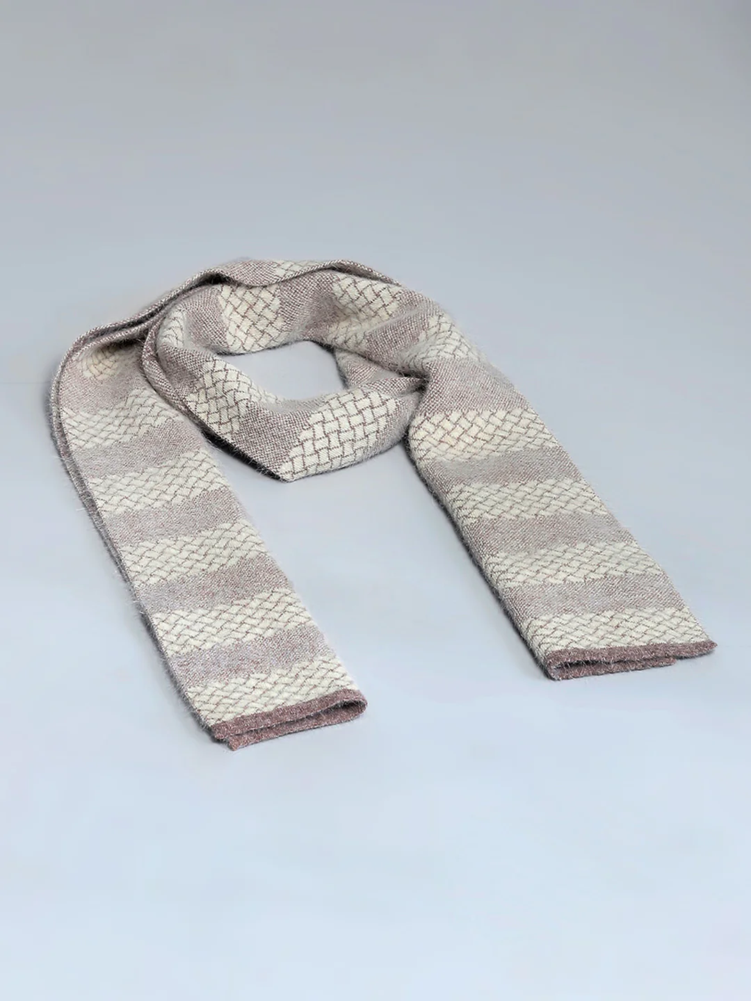 Men Beige Self Design Muffler - Image 6