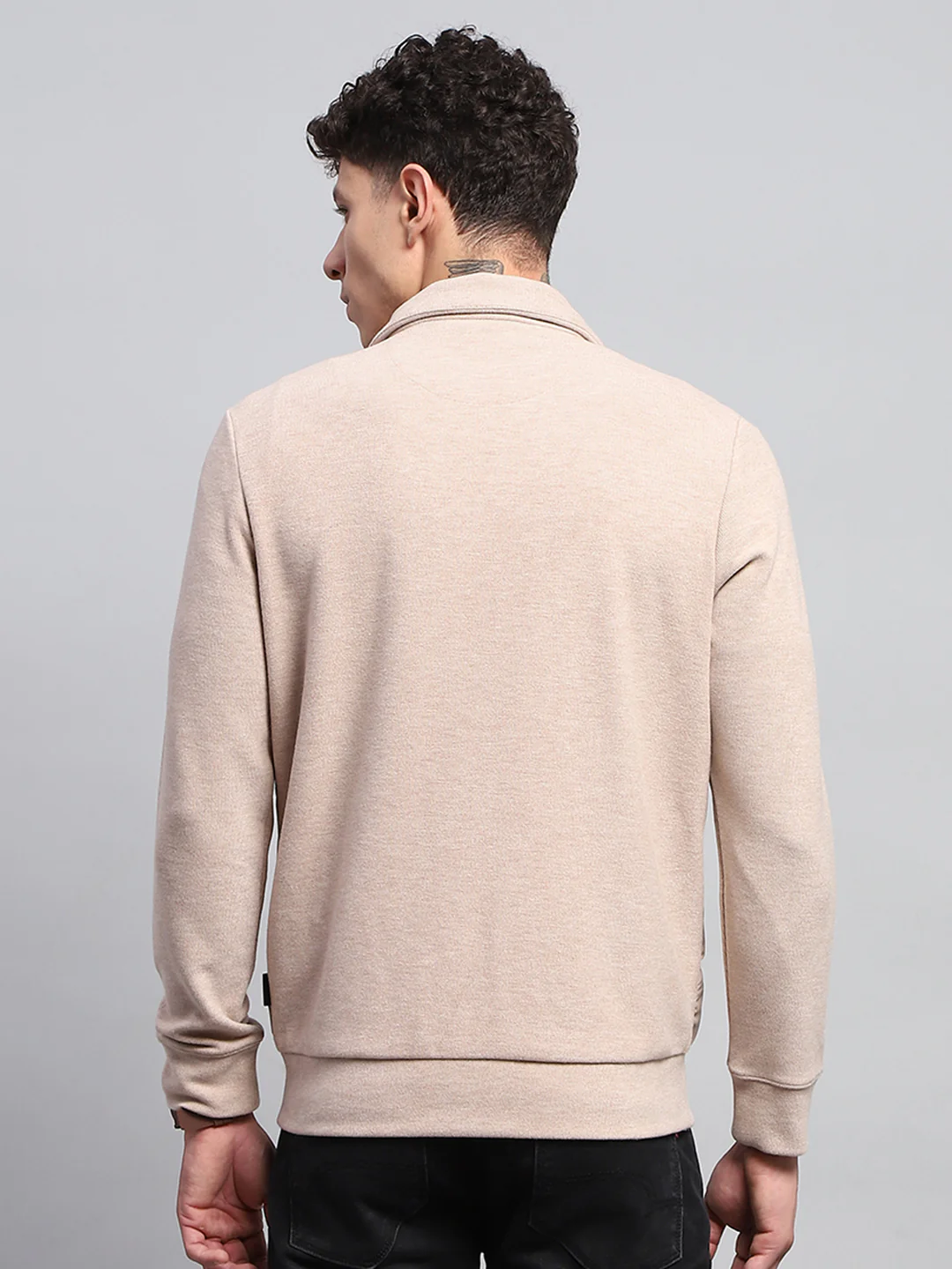 Rock.it Men Beige Solid Collar Full Sleeve Jacket - Image 5