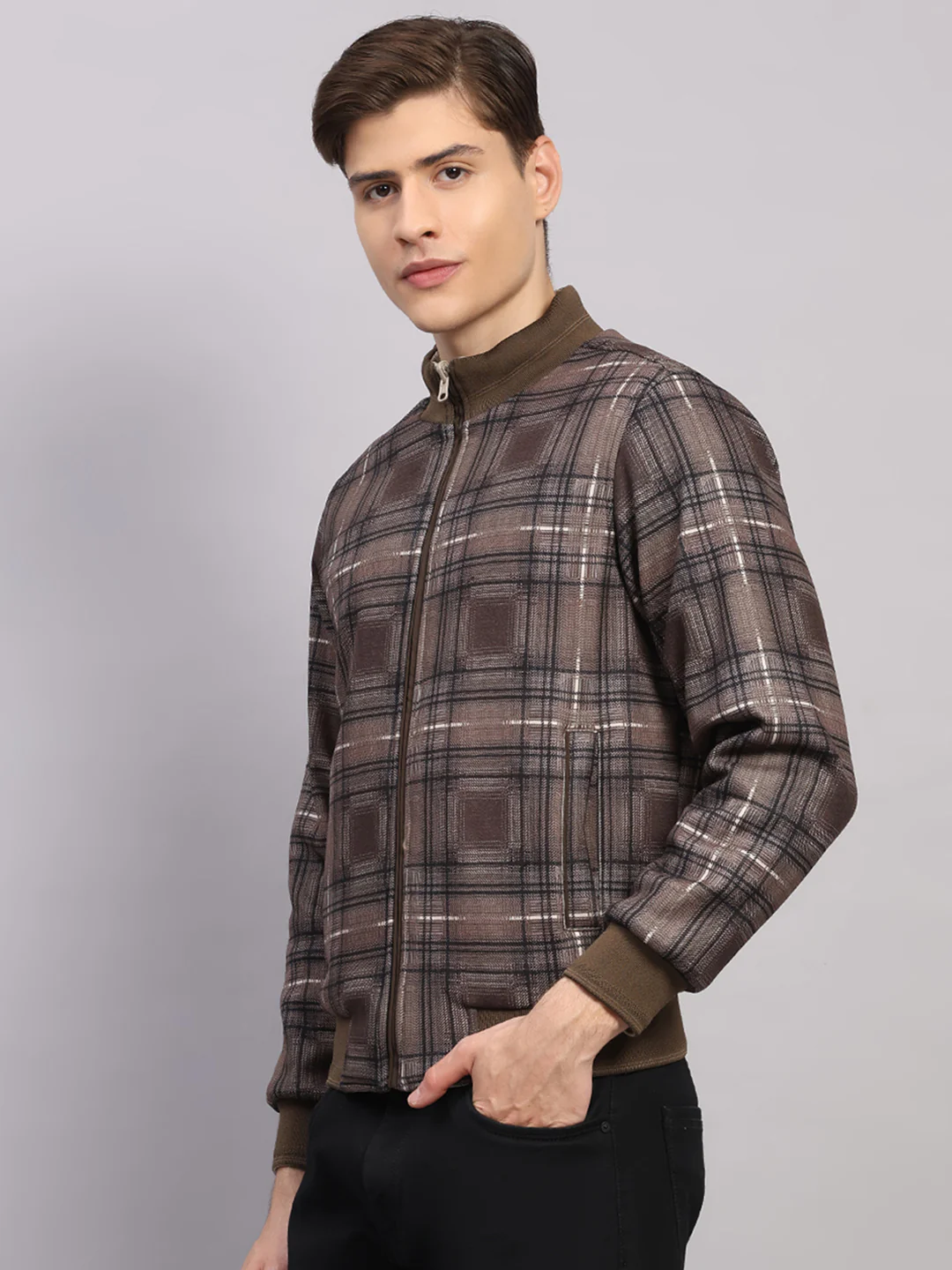 Luxuria Men Beige Solid Collar Full Sleeve Jacket - Image 8