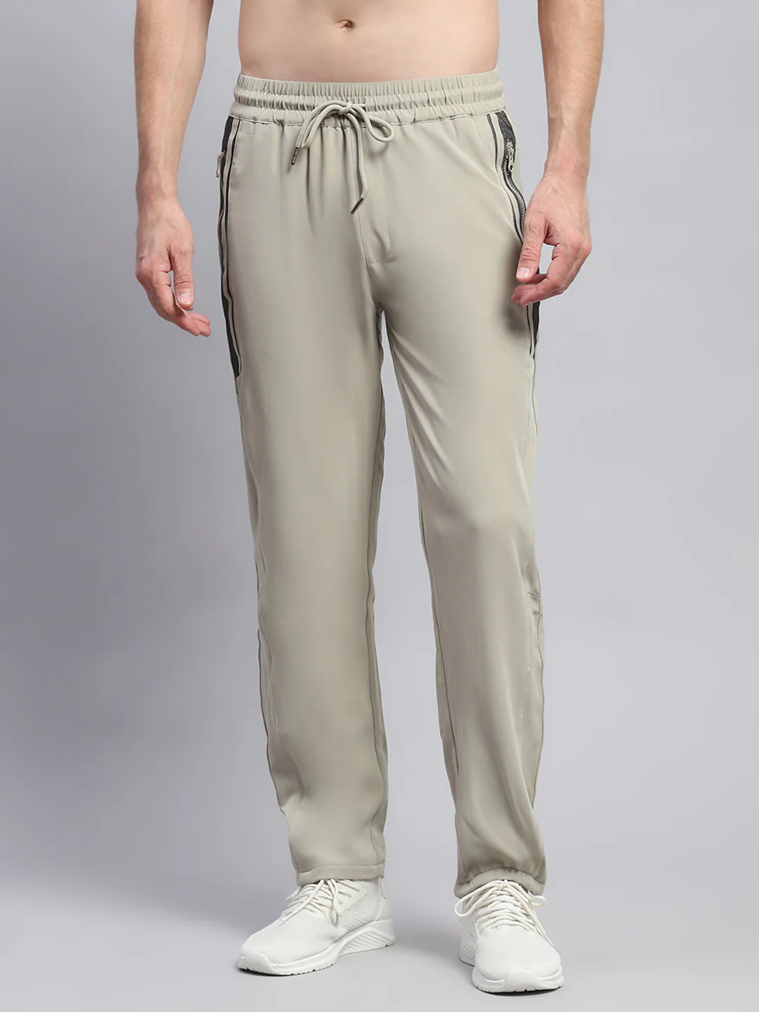 Men Beige Solid Regular Fit Lower - Image 2
