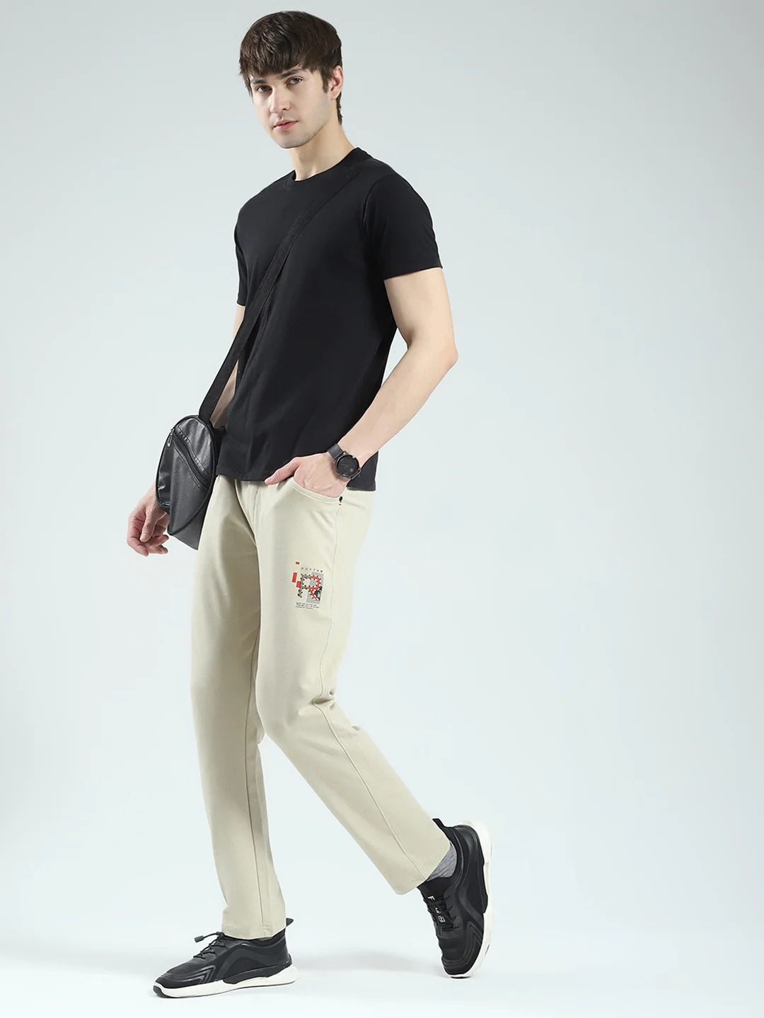 Men Beige Solid Regular Fit Lower - Image 2