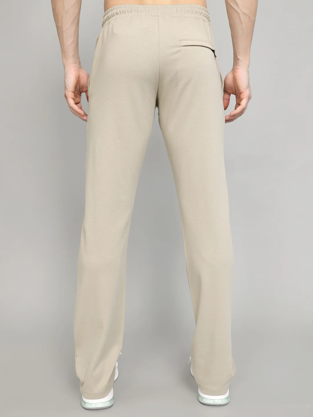 Men Beige Solid Regular Fit Lower - Image 5