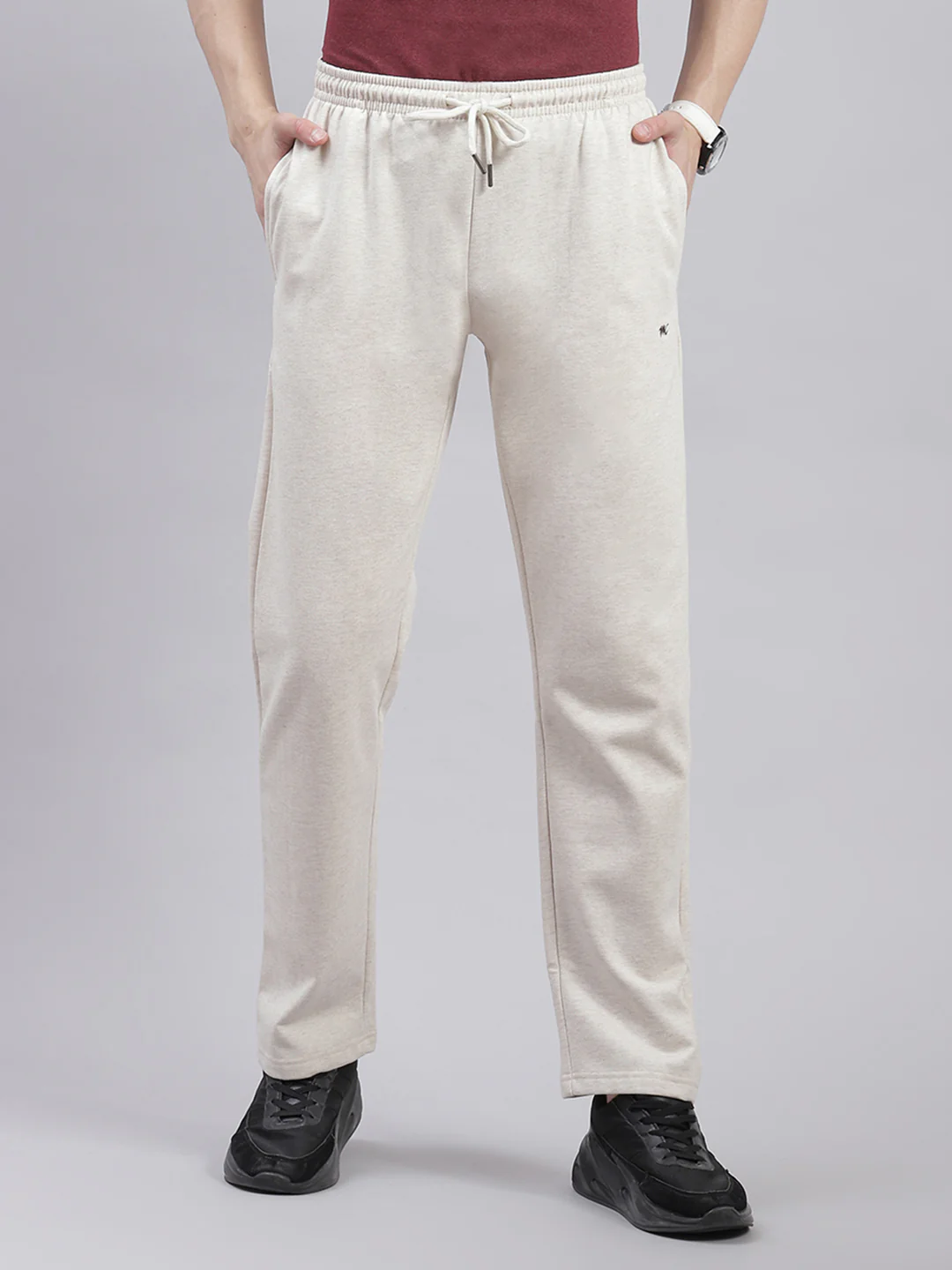 Men Beige Solid Regular Fit Winter Lowers - Image 2