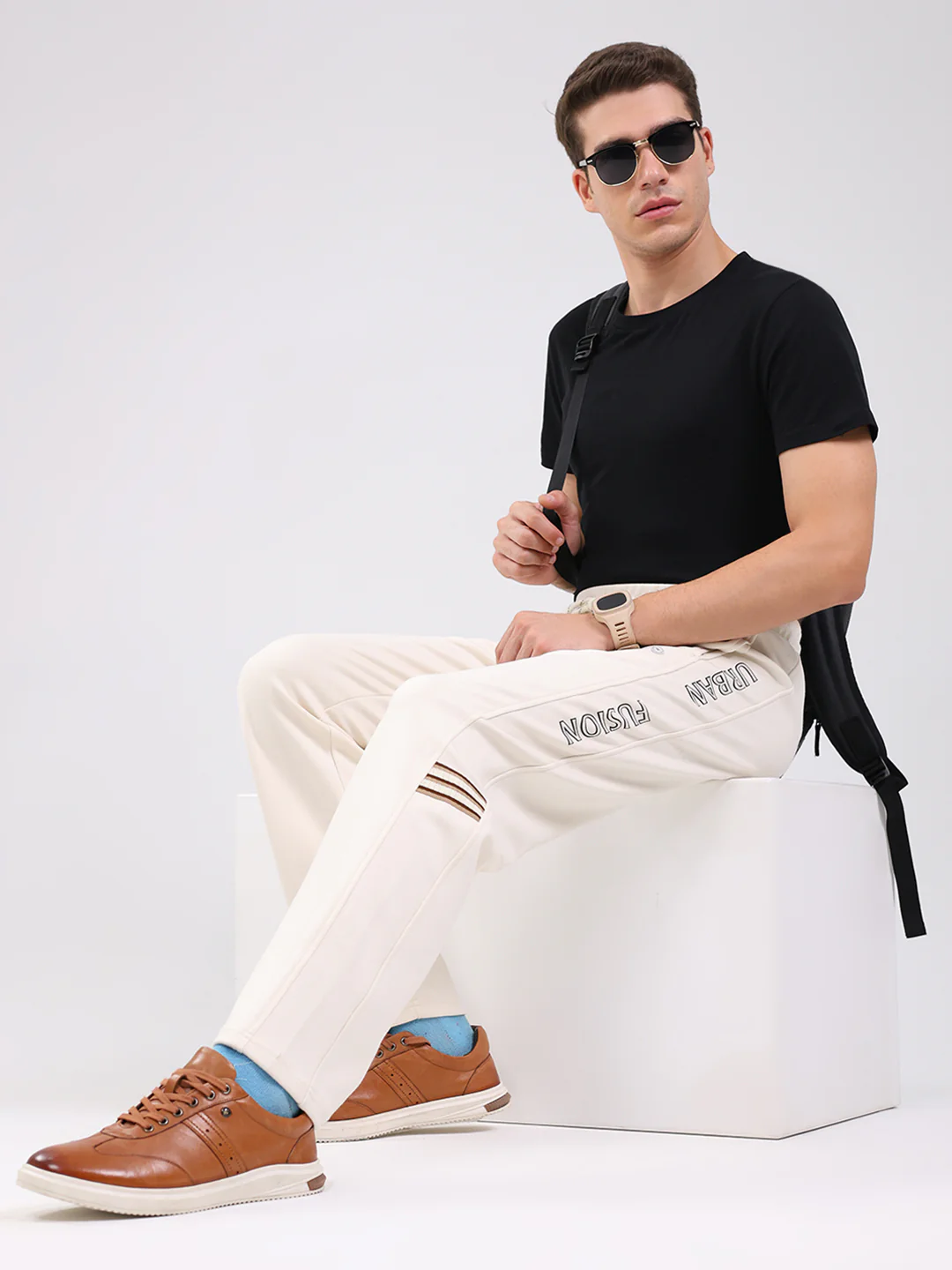 Men Beige Solid Regular Fit Winter Lower - Image 2