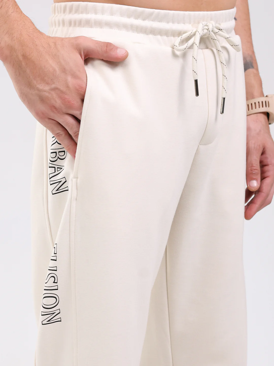 Men Beige Solid Regular Fit Winter Lower - Image 6