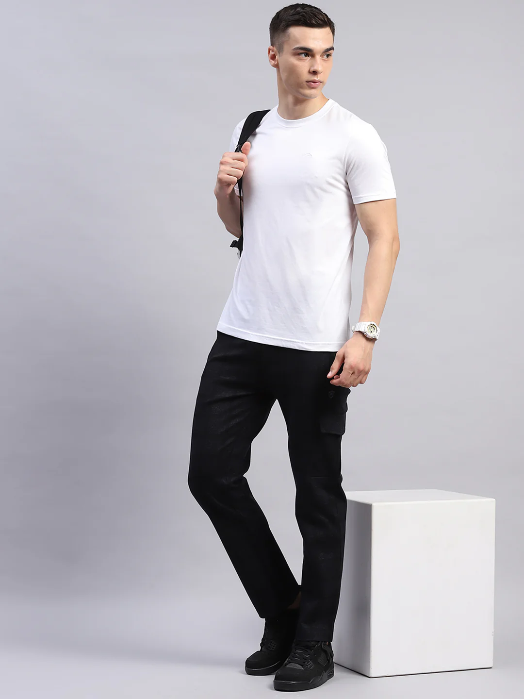 Men Black Check Regular Fit Lower - Image 2