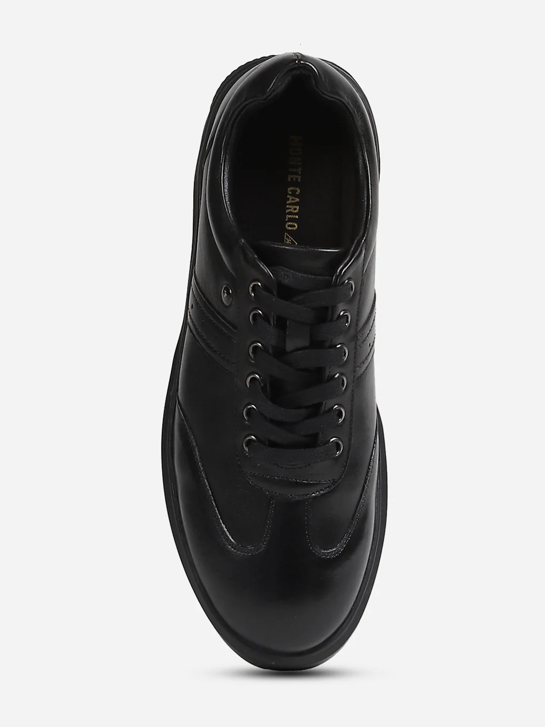 Men Black Lace-Up Genuine Leather Casual Sneaker - Image 8