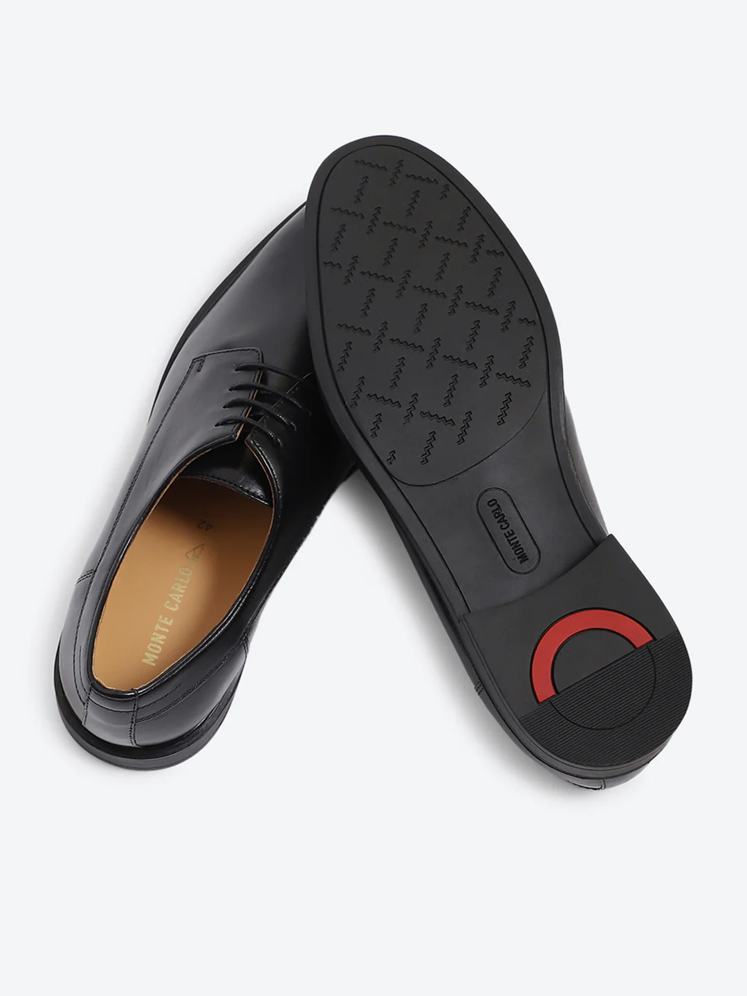 Men Black Lace Up Genuine Leather Formal Derby - Image 6
