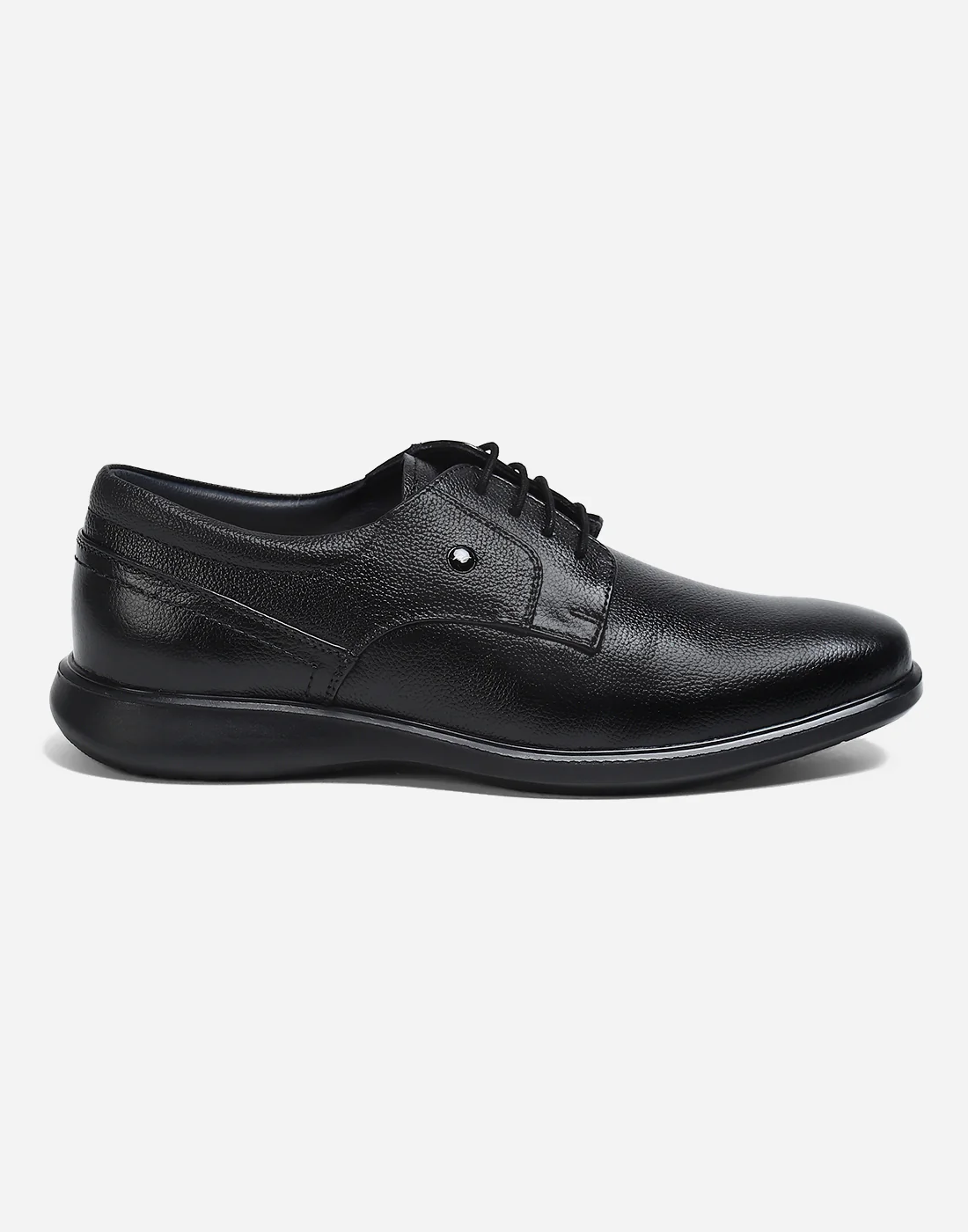 Men Black Lace Up Genuine Leather Formal Derby - Image 5
