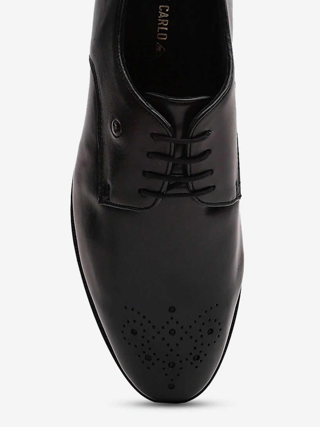 Men Black Genuine Leather Comfortable Lace-Up Formal Derby Shoes - Image 7