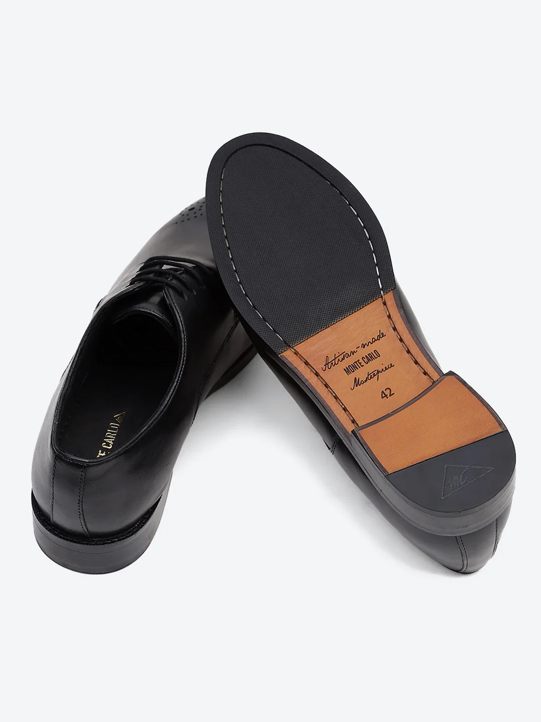 Men Black Genuine Leather Comfortable Lace-Up Formal Derby Shoes - Image 8
