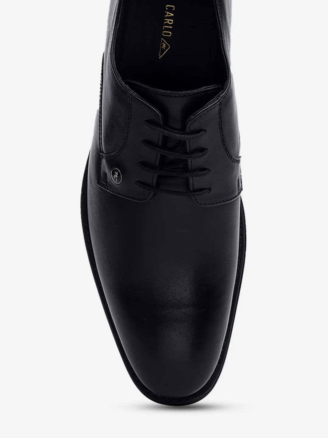 Men Black Lace Up Genuine Leather Formal Derby - Image 7