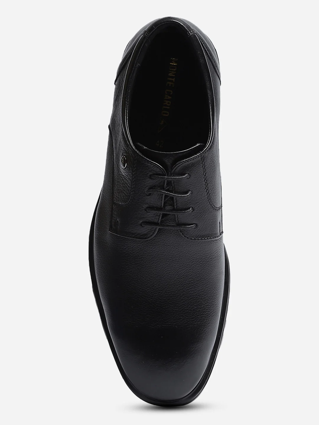 Men Black Lace Up Genuine Leather Formal Derby - Image 6