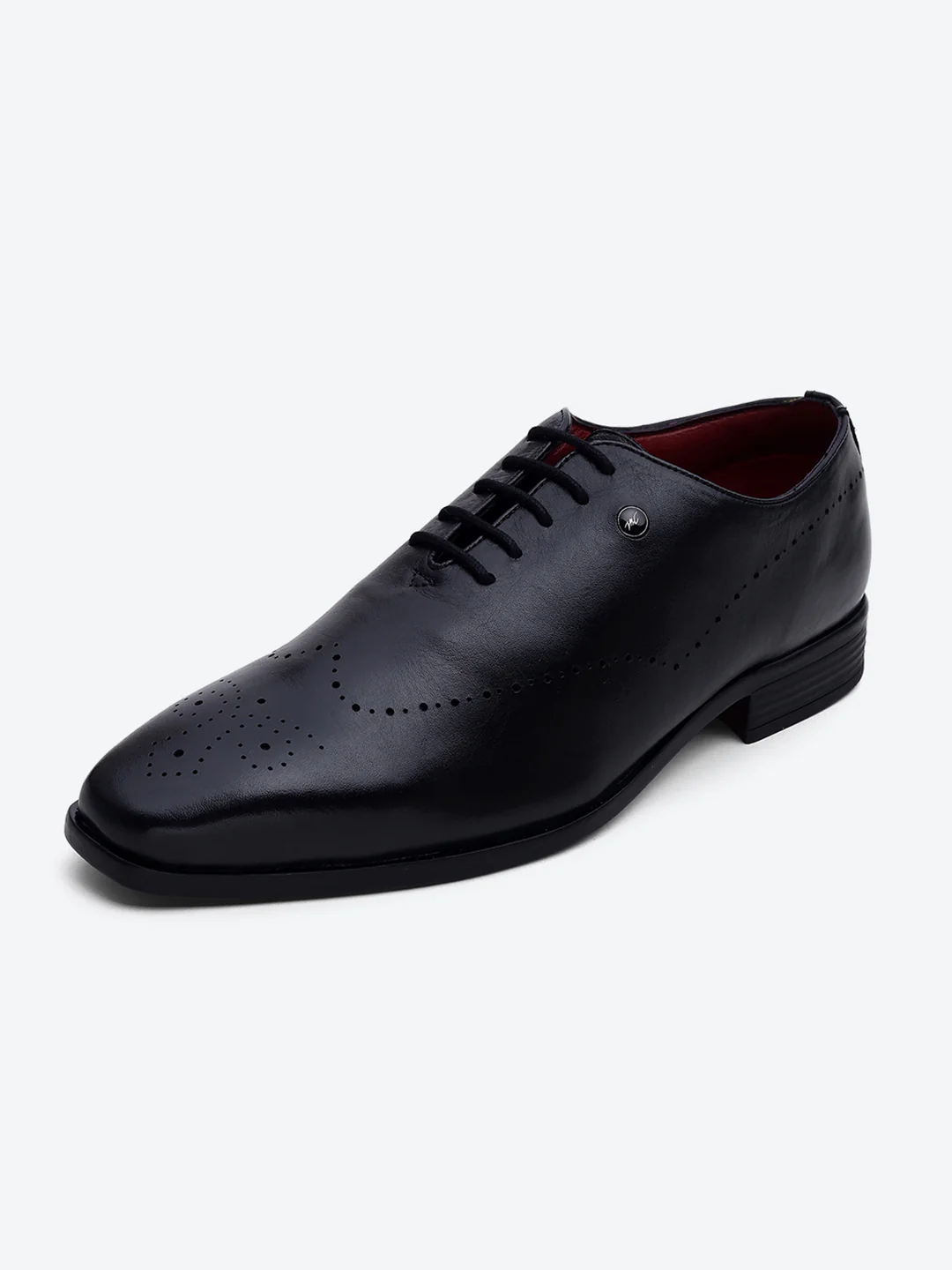 Men Black Lace Up Genuine Leather Formal Oxfords - Image 3