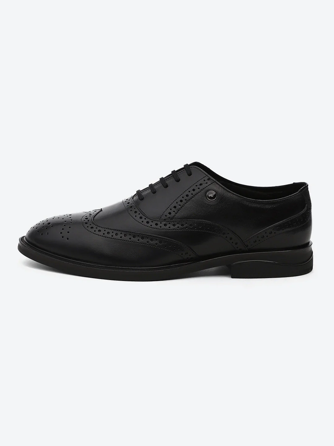 Men Black Lace Up Genuine Leather Formal Oxfords - Image 4