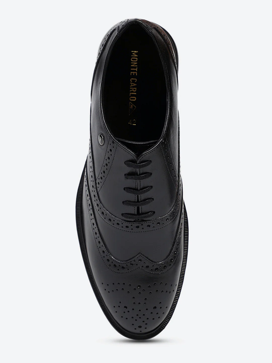 Men Black Lace Up Genuine Leather Formal Oxfords - Image 6