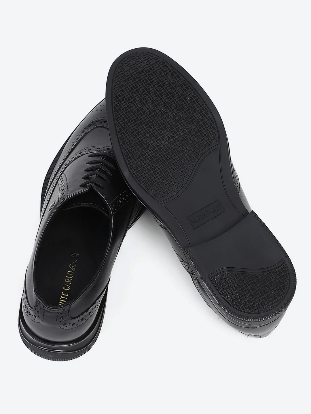 Men Black Lace Up Genuine Leather Formal Oxfords - Image 8