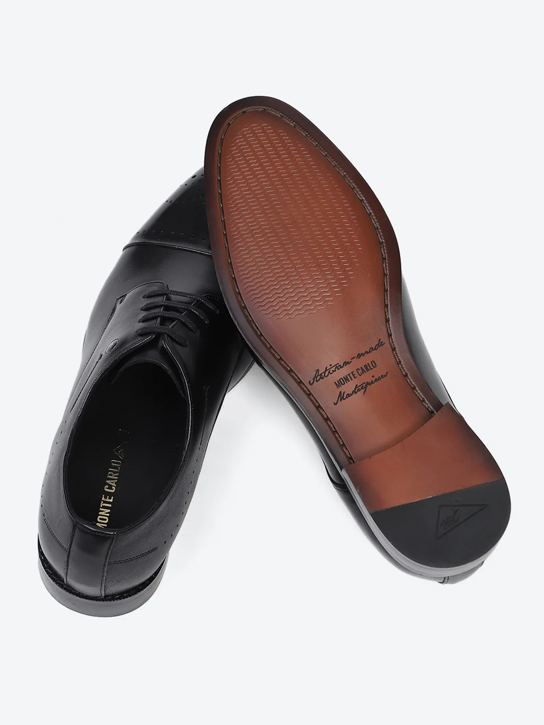 Men Black Lace Up Genuine Leather Formal Shoes - Image 8