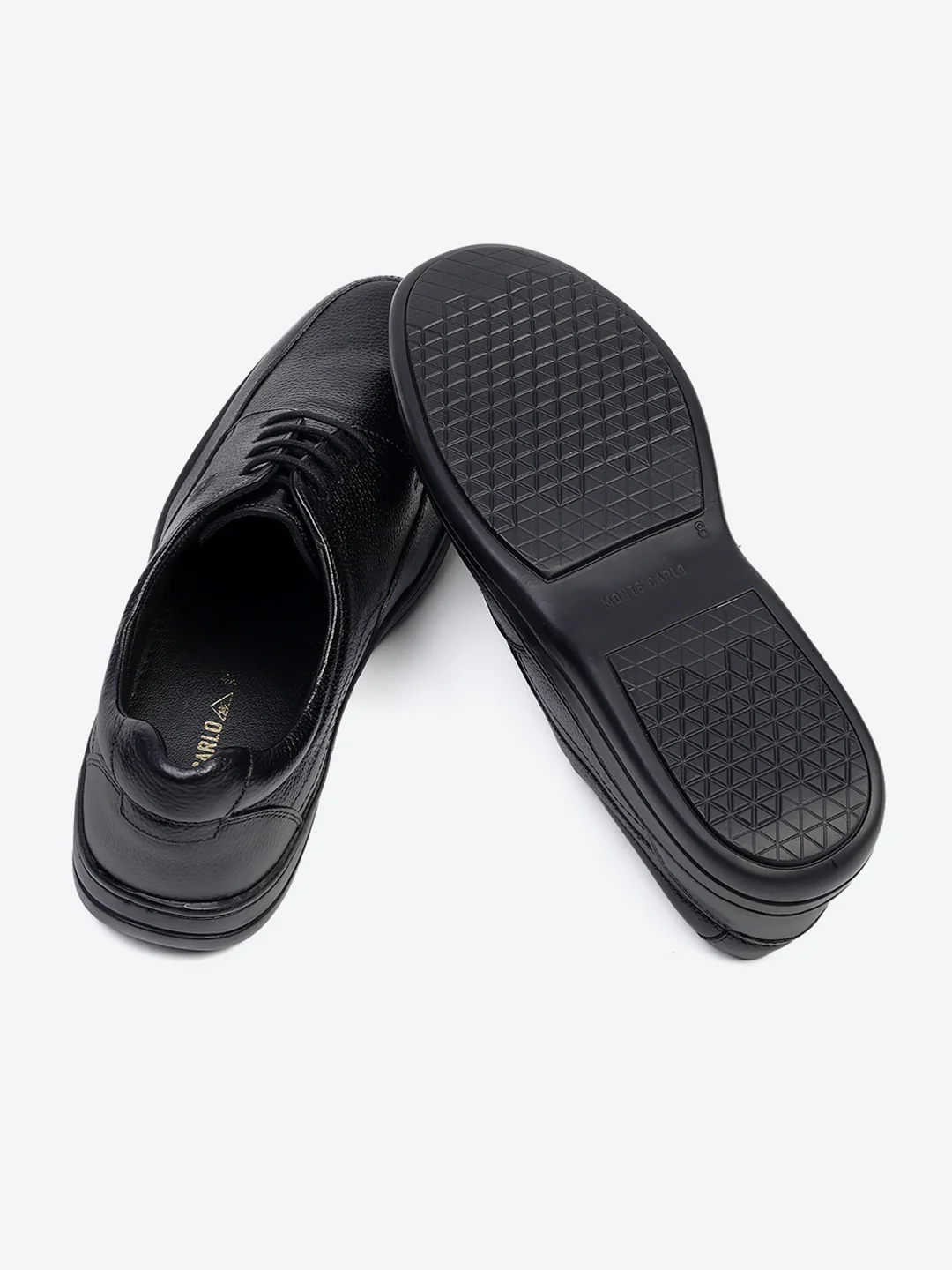 Men Black Lace Up Genuine Leather Formal Shoes - Image 8