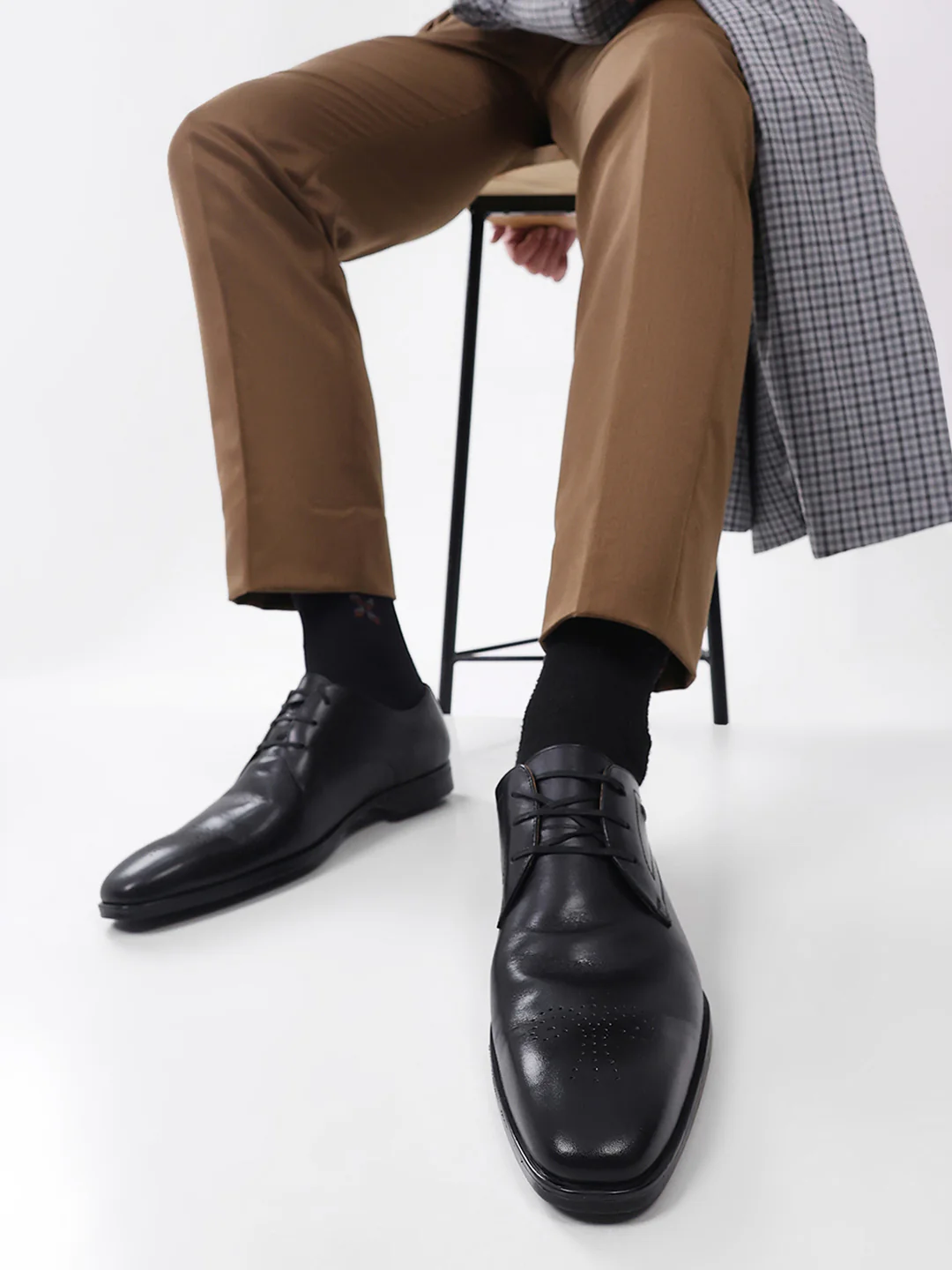 Men Black Lace Up Genuine Leather Formal Shoes - Image 10