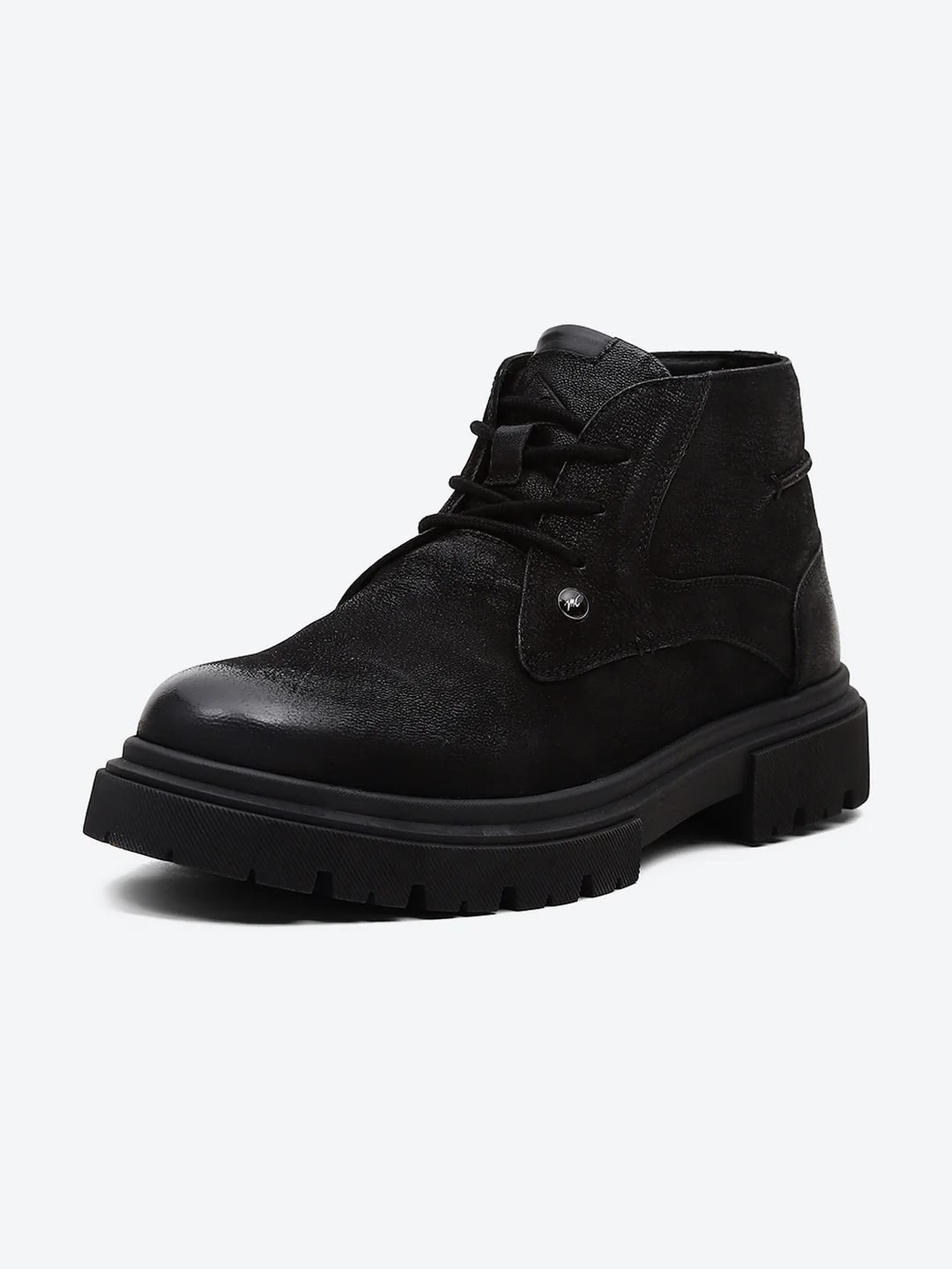 Men Black Lace Up Genuine Leather Comfortable and Light weight Outdoor Boots - Image 3