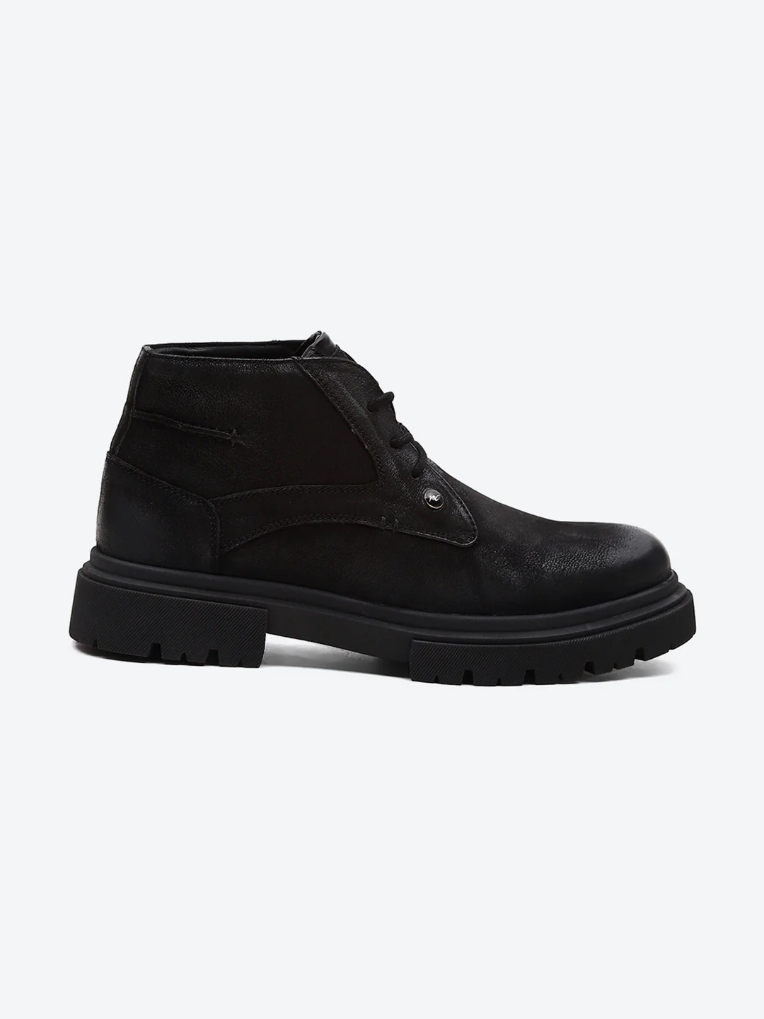 Men Black Lace Up Genuine Leather Comfortable and Light weight Outdoor Boots - Image 5