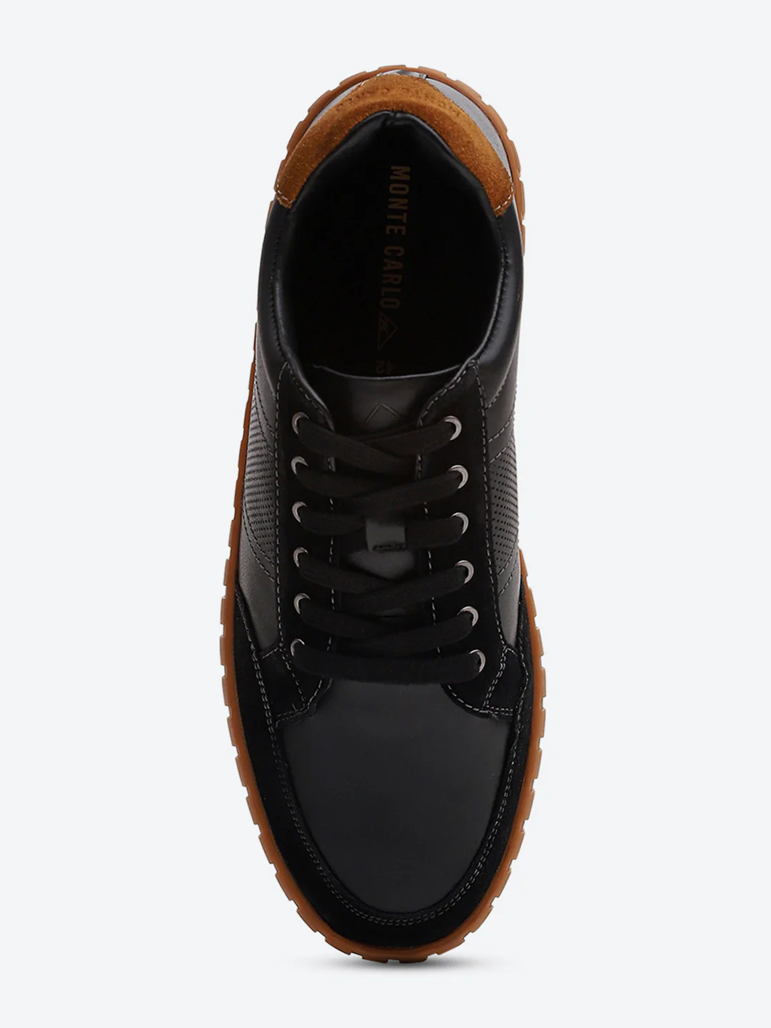 Men Black Lace Up Genuine Leather Sneaker - Image 6