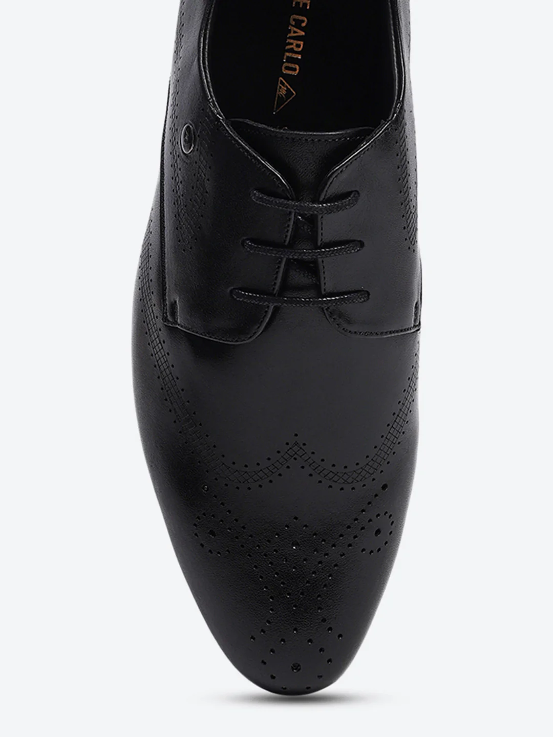 Men Black Lace Up Leather Formal Derby - Image 7