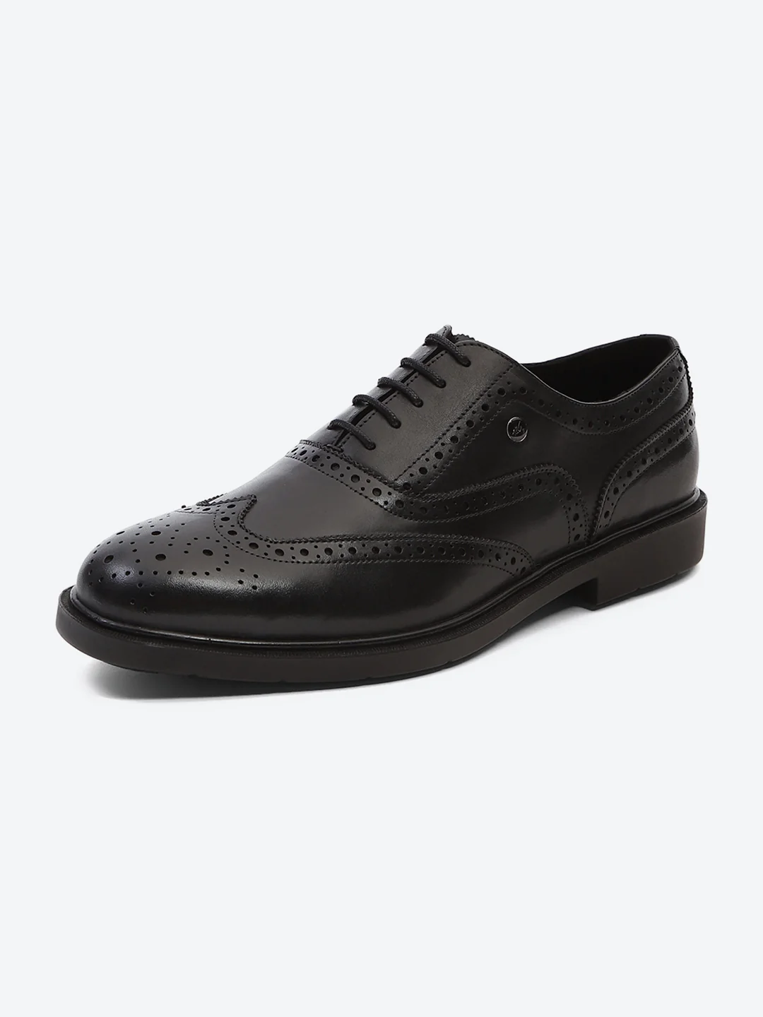 Men Black Lace Up Leather Formal Oxfords - Image 3