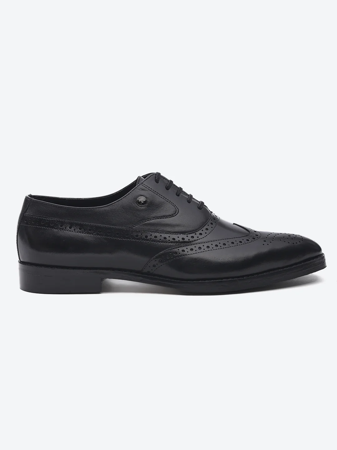 Men Black Lace Up Leather Formal Brogues - Image 5
