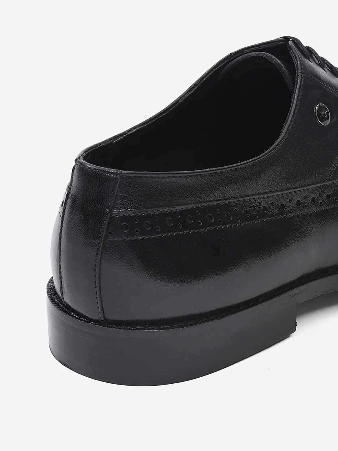 Men Black Lace Up Leather Formal Brogues - Image 9