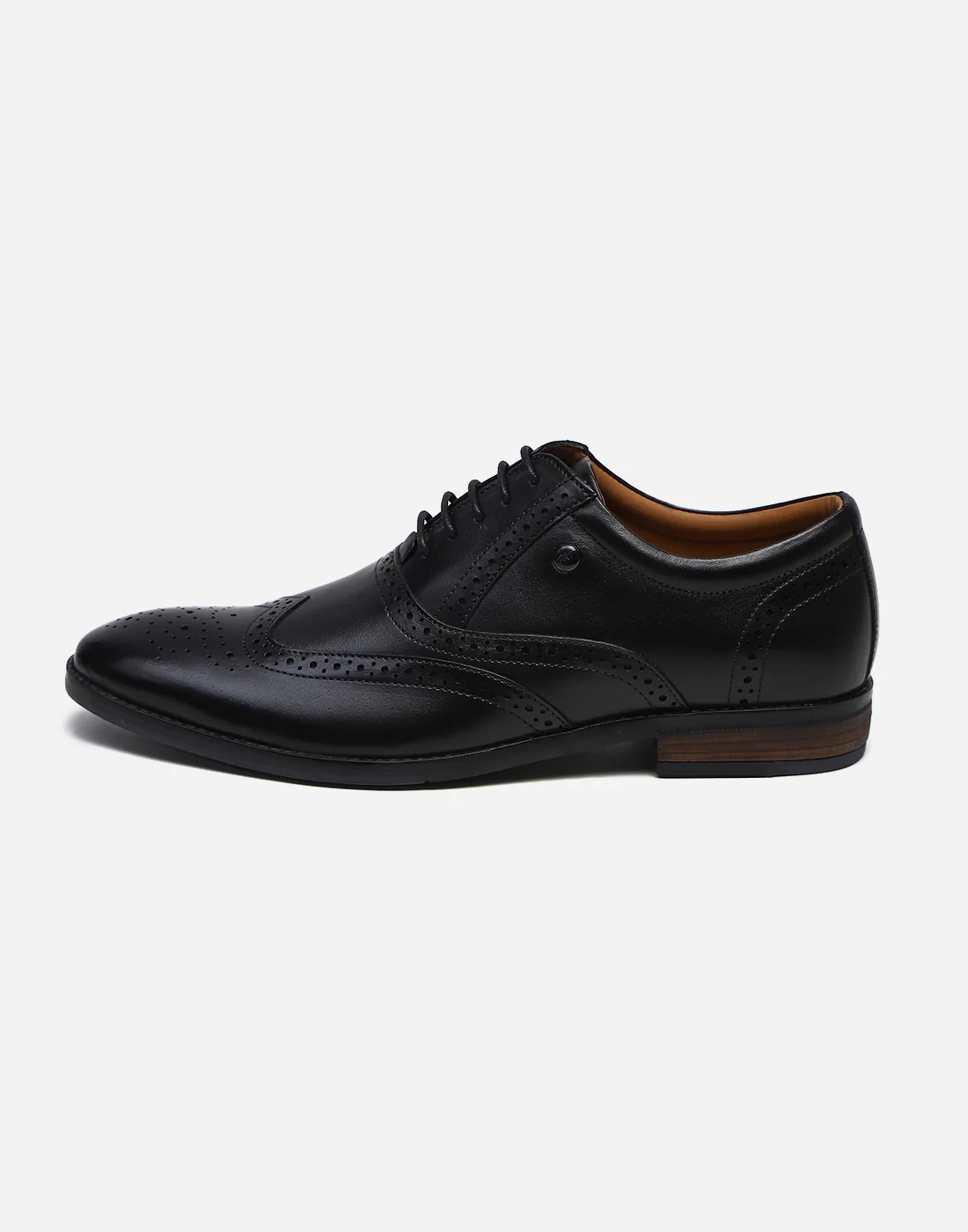 Men Black Lace Up Genuine Leather Formal Brogues - Image 4