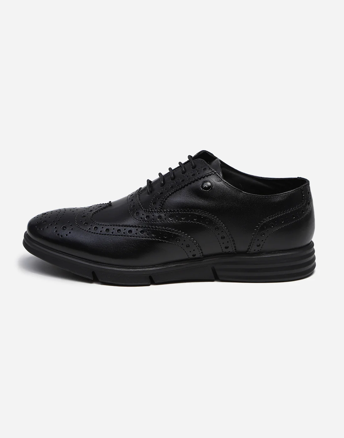 Men Black Lace Up Genuine Leather Formal Brogues - Image 4