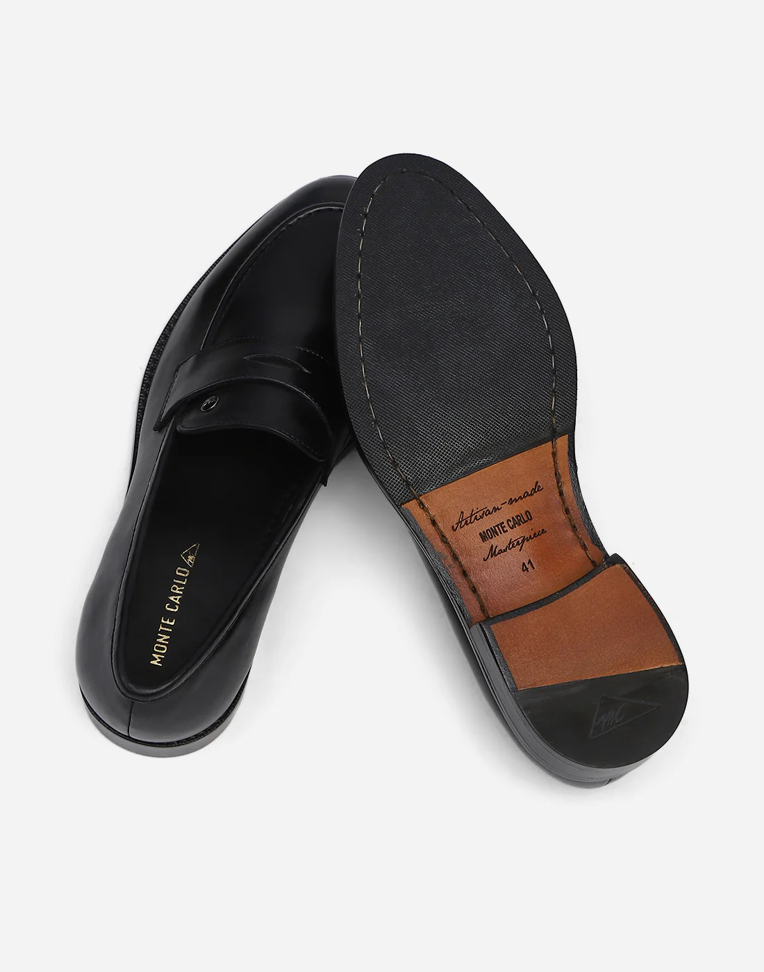 Men Black Slip on Genuine Leather Loafers - Image 6