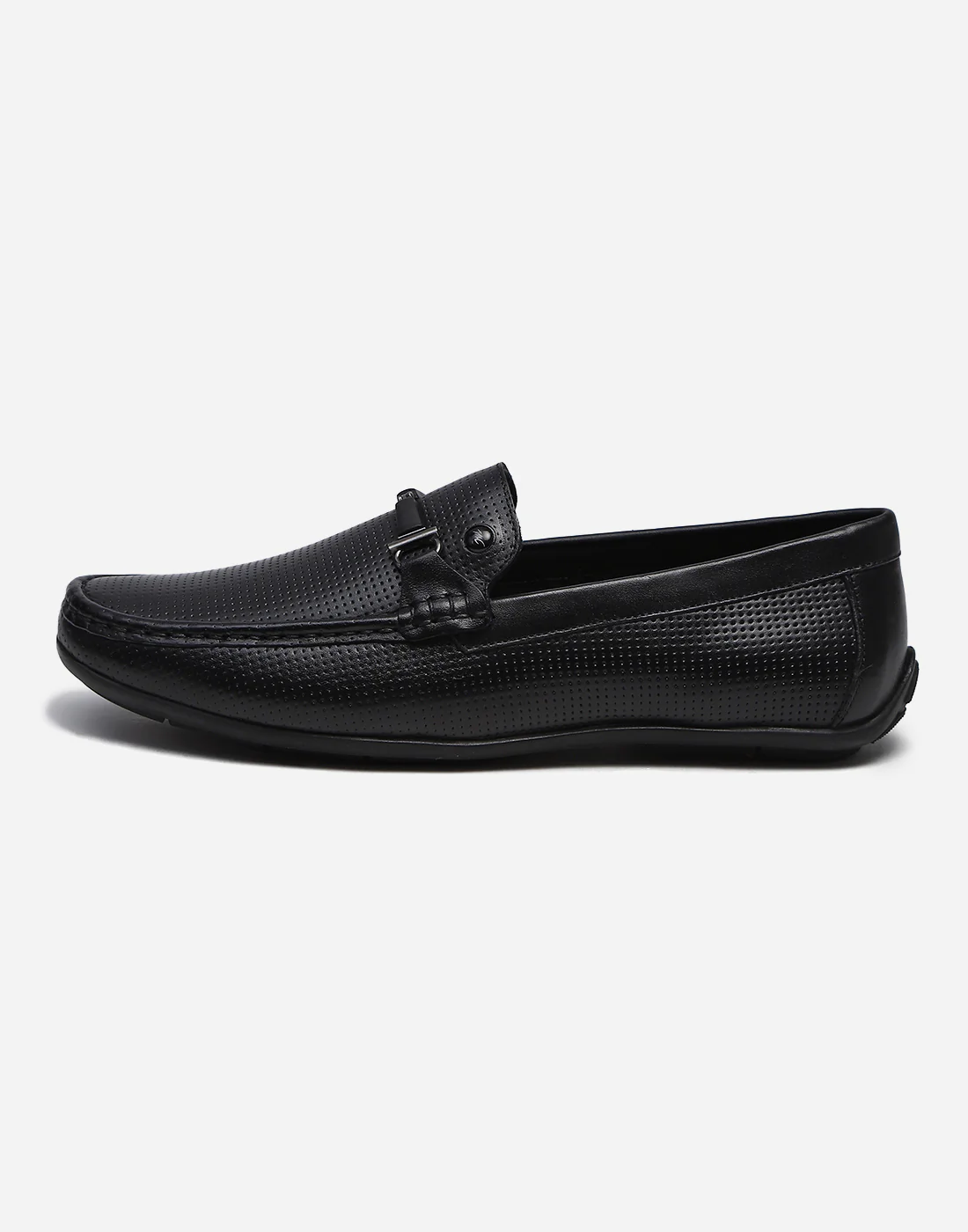 Men Black Slip on Genuine Leather Penny Loafers - Image 4
