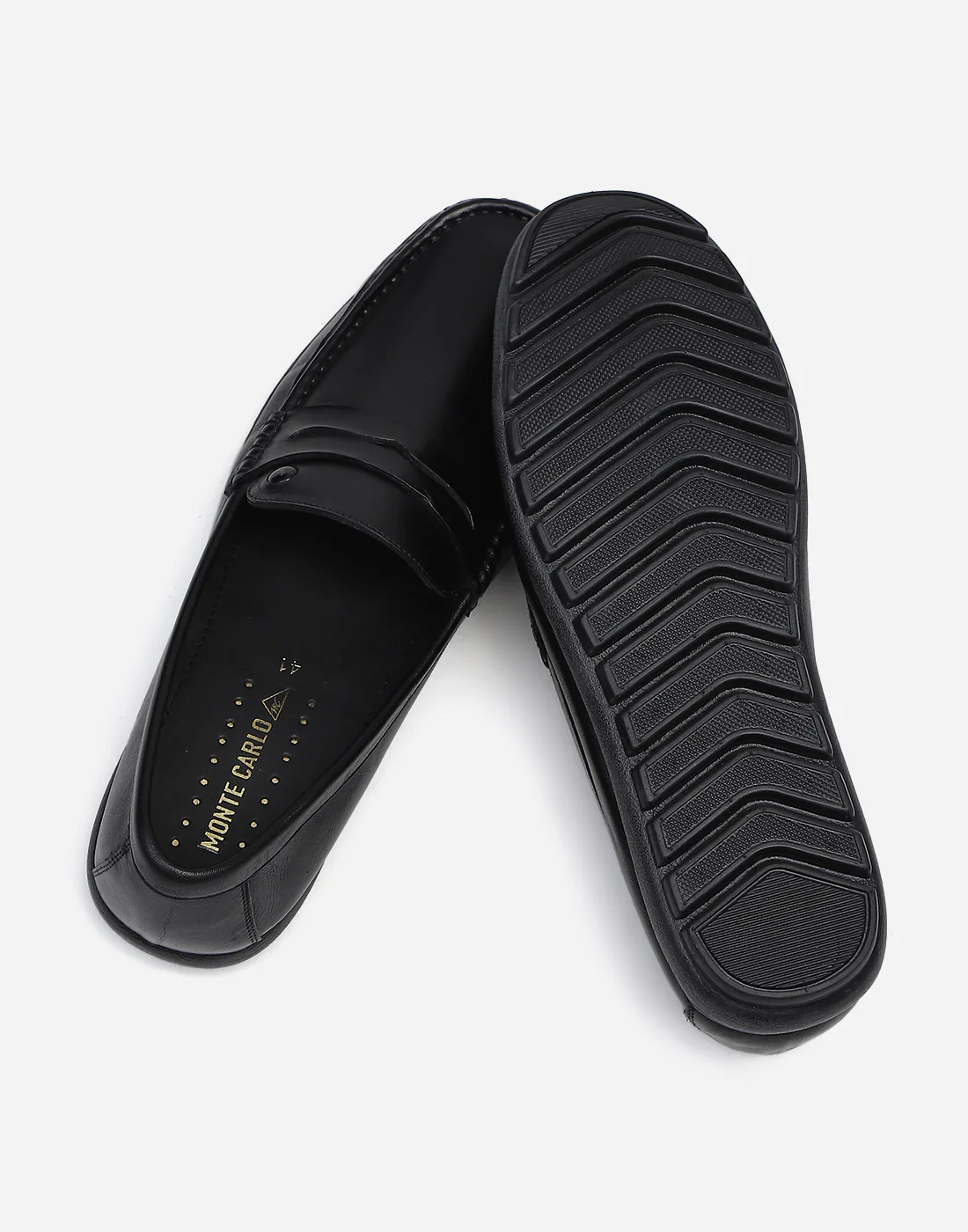 Men Black Slip on Genuine Leather Penny Loafers - Image 6