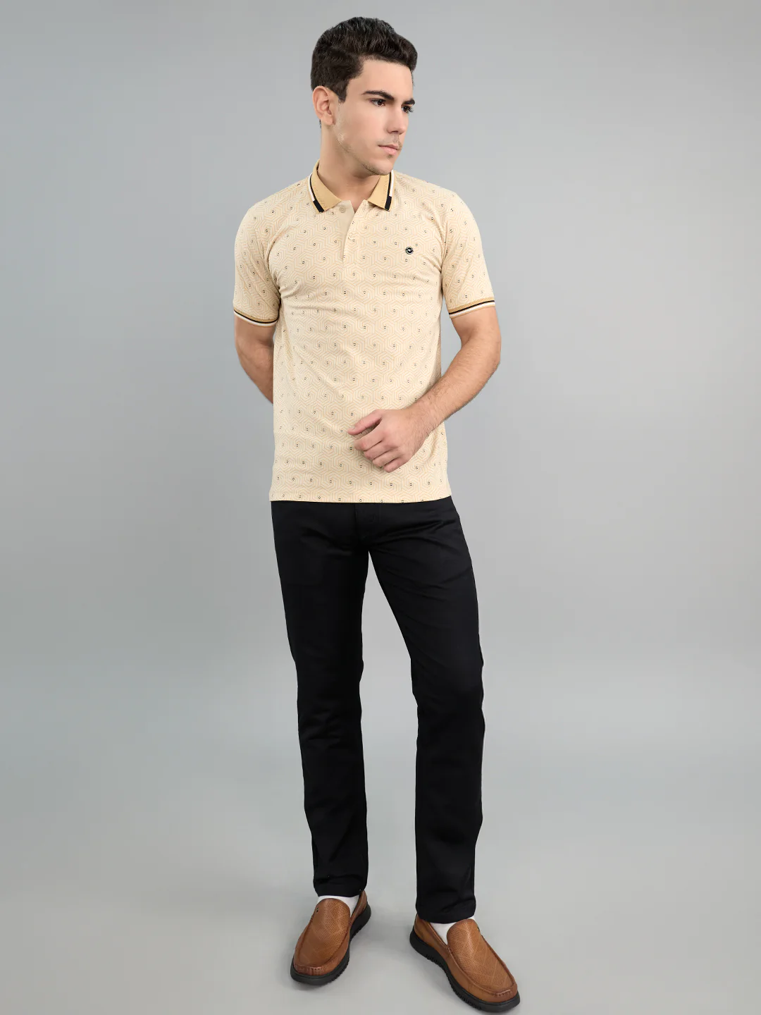 Men Black Light Wash Narrow Fit Denim - Image 6