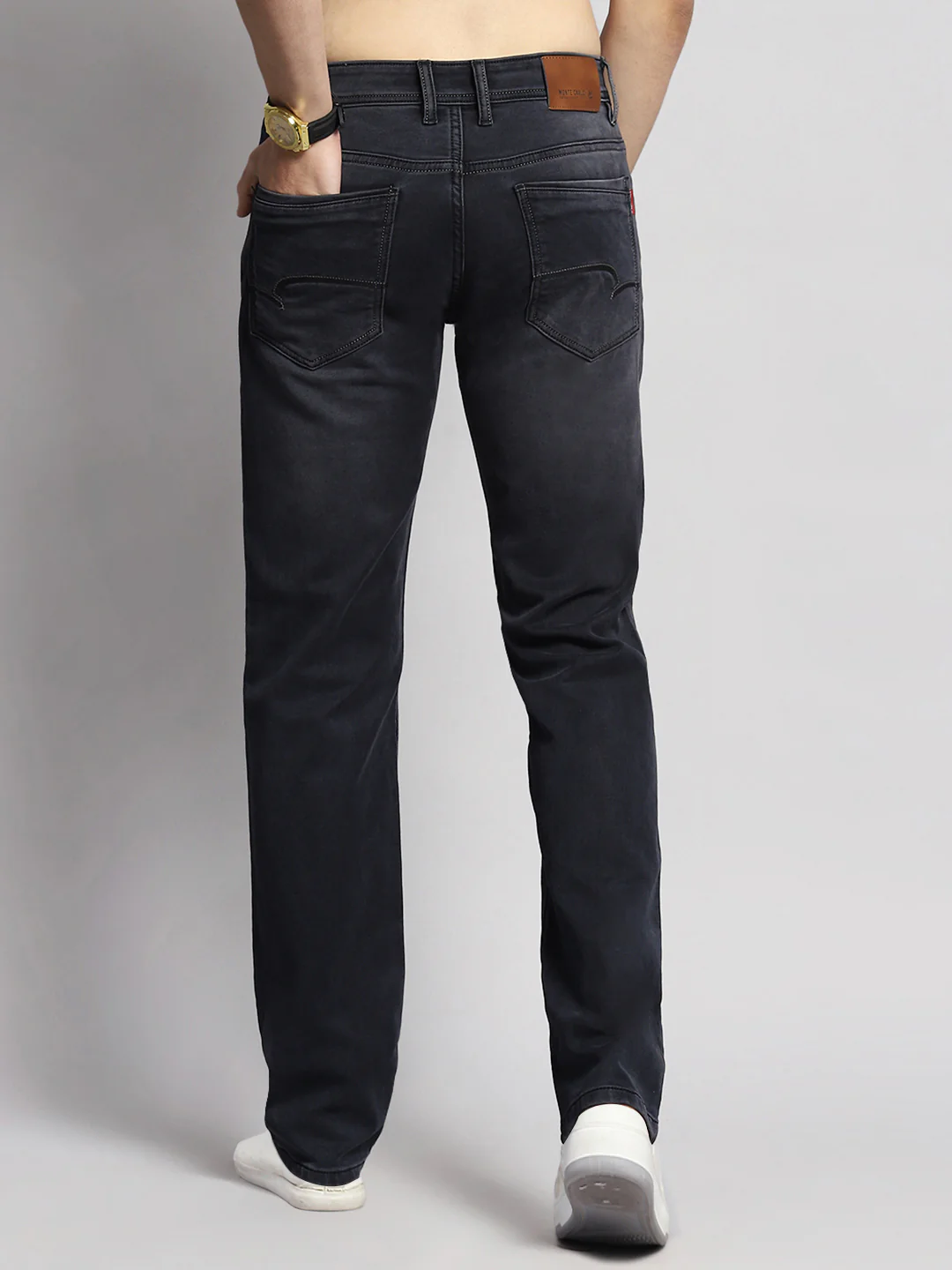 Men Black Normal Wash Straight Fit Denim - Image 10