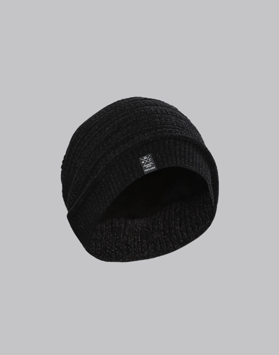 Men Black Printed Blend Wool Cap - Image 5