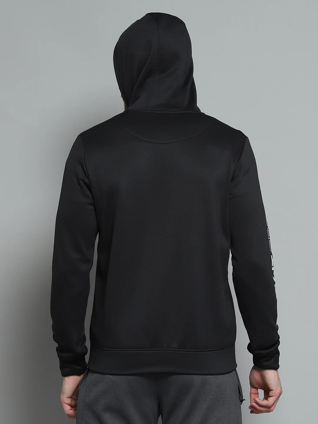 Rock.it Men Black Printed Hooded Full Sleeve Sweatshirt - Image 5