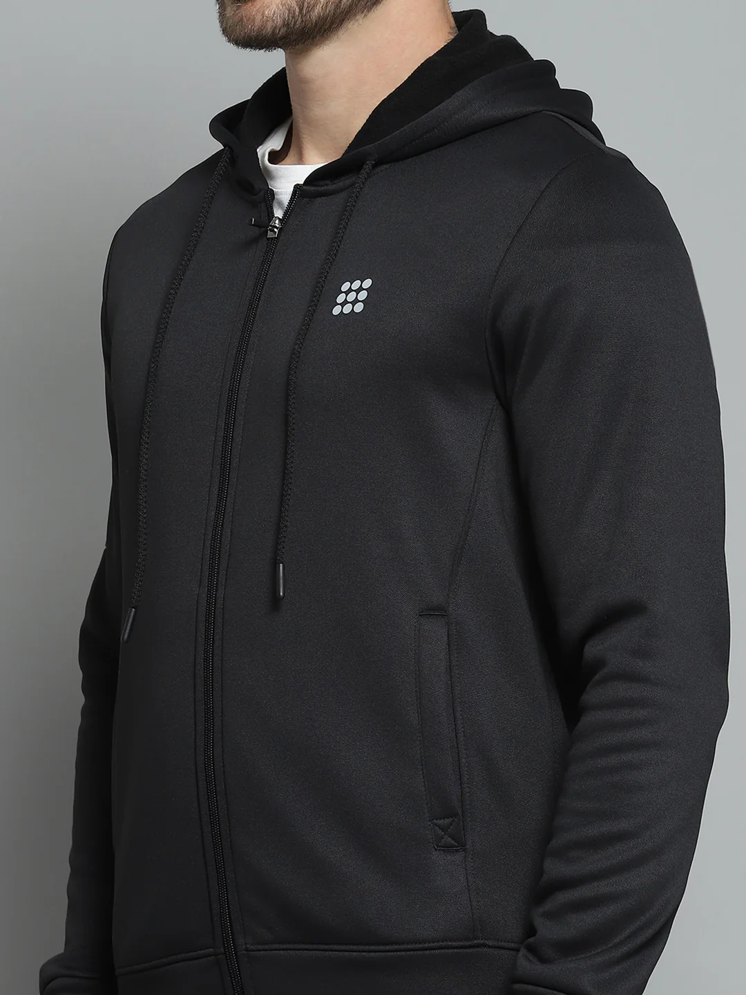 Rock.it Men Black Printed Hooded Full Sleeve Sweatshirt - Image 6
