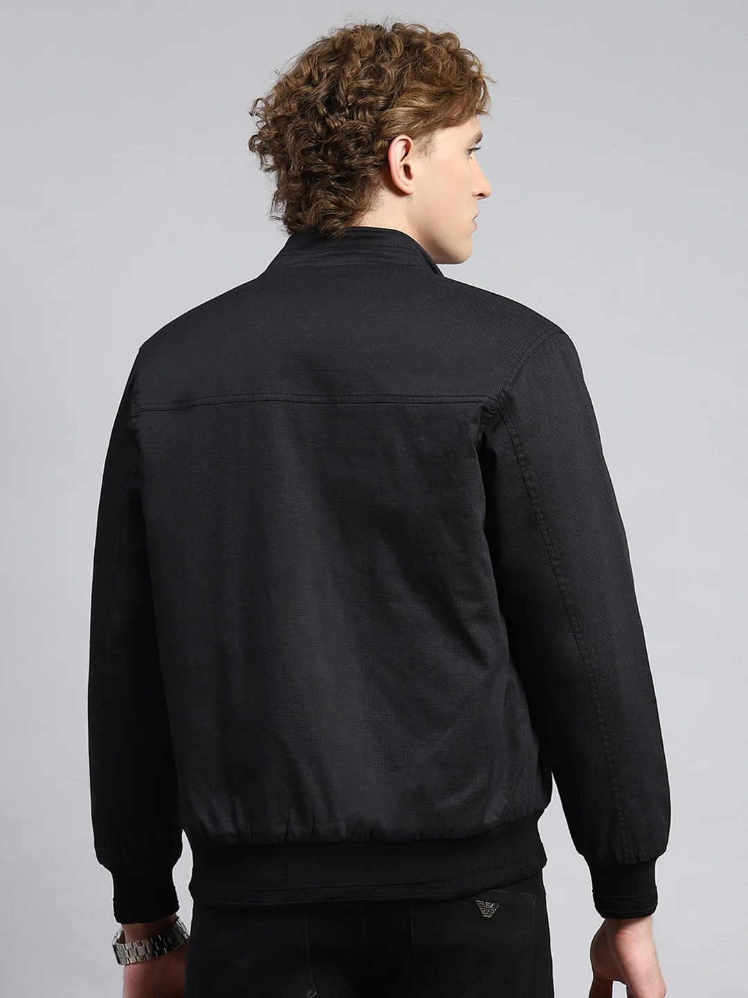 Men Black Printed Jacket - Image 5