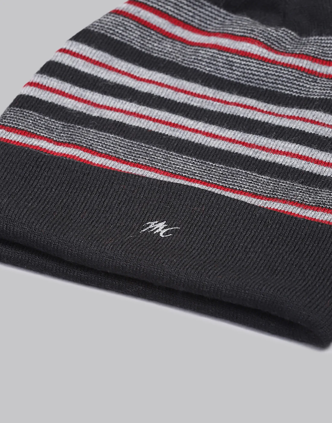 Men Black Printed Pure Wool Cap - Image 7