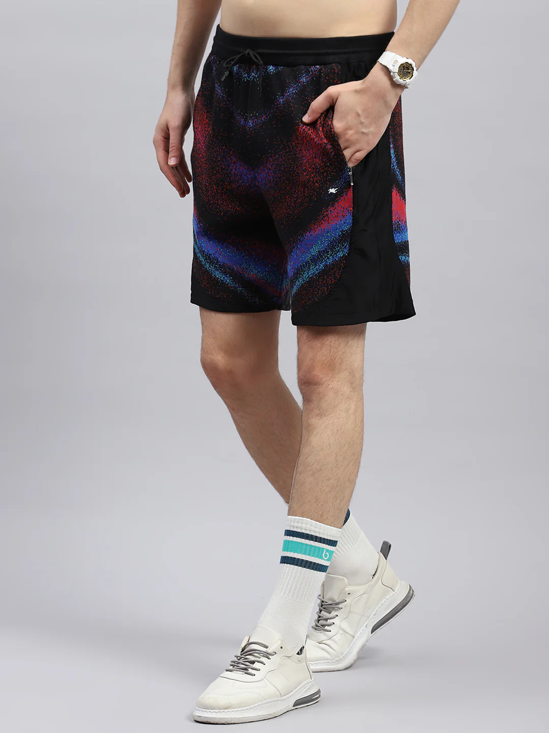 Men Black Printed Regular Fit Bermuda Set - Image 7