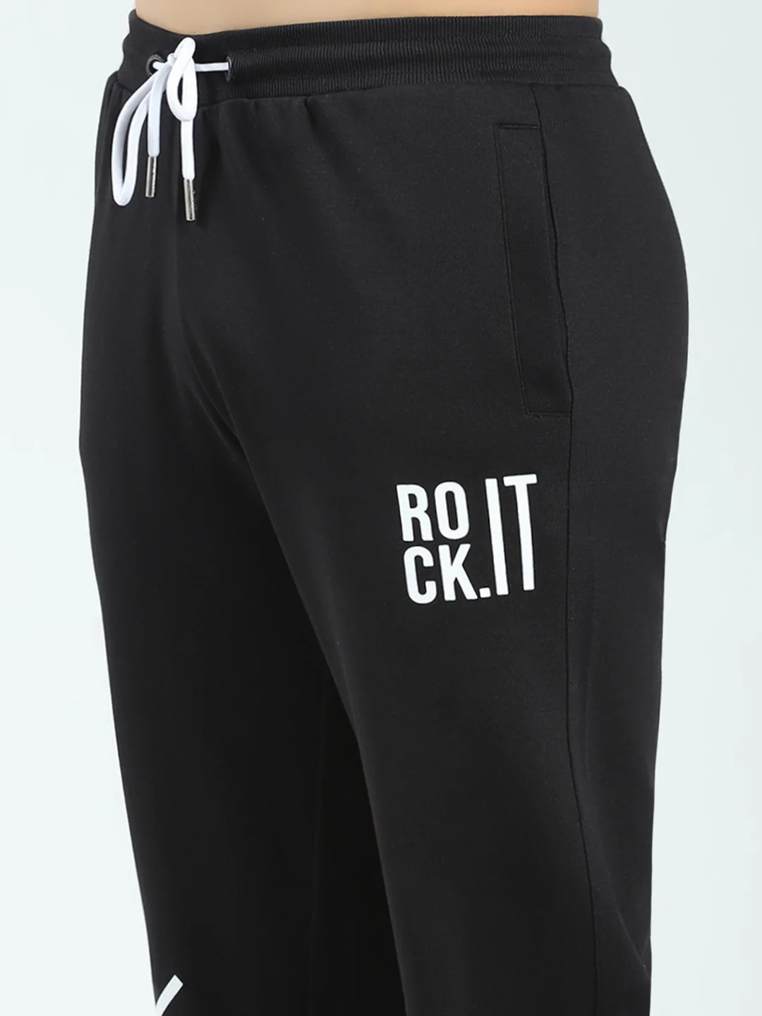 Rock.it Men Black Printed Regular Fit Jogger - Image 6