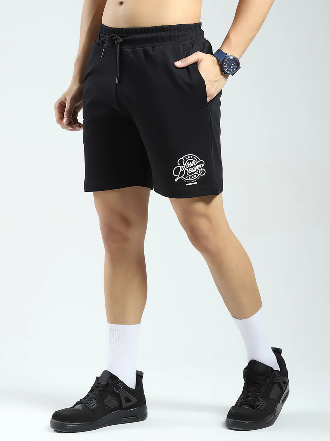 Rock.it Men Black Printed Regular Fit Shorts - Image 3