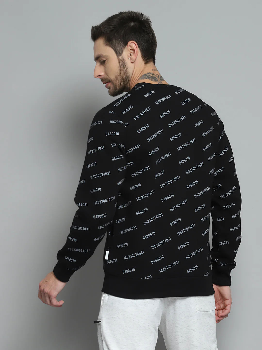 Rock.it Men Black Printed Round Neck Full Sleeve Sweatshirt - Image 5