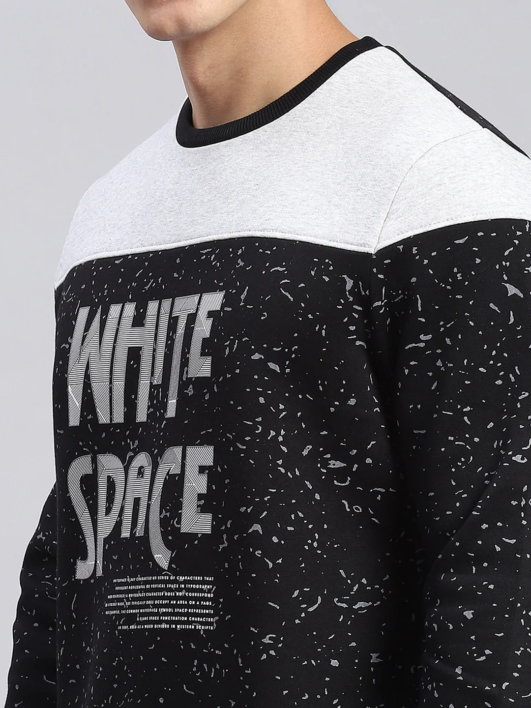 Men Black Printed Round Neck Full Sleeve Sweatshirts - Image 6