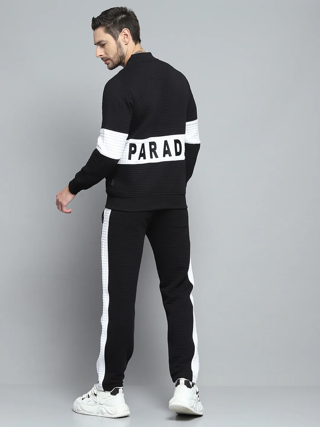Rock.it Men Black Printed Round Neck Full Sleeve Winter Tracksuit - Image 5