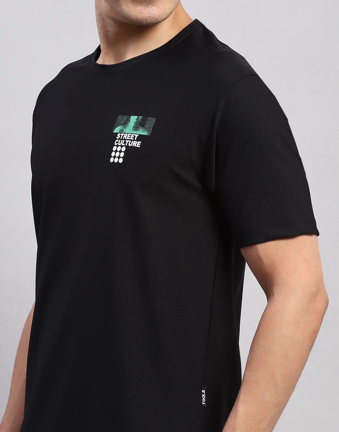 Rock.it Men Black Printed Round Neck Half Sleeve T-Shirt - Image 7